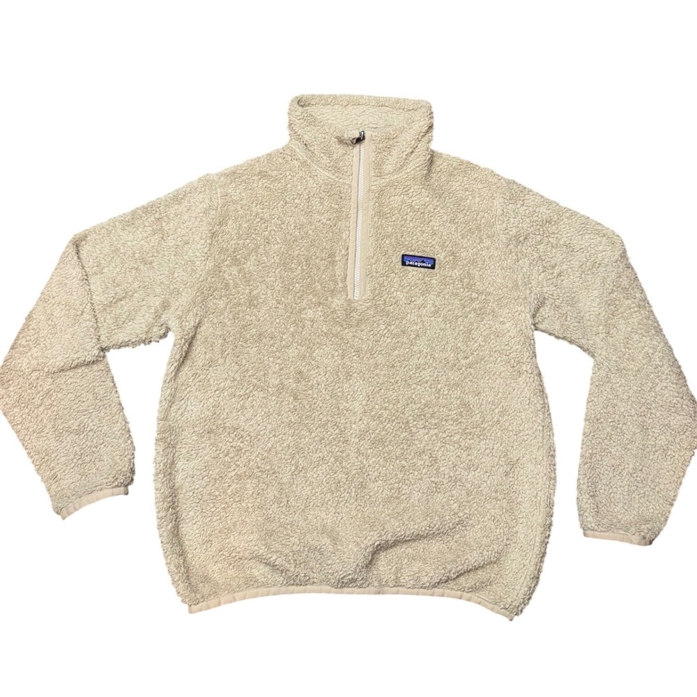 Patagonia Los Gatos 1/4 Zip Fleece Pullover Cream Tan Womens Medium 25896